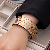 Triangle 304 Stainless Steel & Imitation Leather Cuff Bangles FS-WGE67E3-08-1