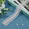 Resin with Rhinestone Gauze Ribbon OCOR-WH0078-140-3