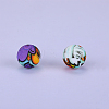 Printed Round Silicone Focal Beads SI-JX0056A-97-1