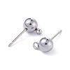 Non-Tarnish 304 Stainless Steel Ball Post Stud Earring Findings STAS-Z035-01P-A-2