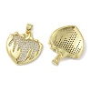 Rack Plating Brass Micro Pave Clear Cubic Zirconia Pendants KK-K341-52A-G-2