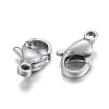304 Stainless Steel Lobster Claw Clasps STAS-F182-01P-C-1