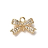 Brass Micro Pave Cubic Zirconia Bowknot Connector Charms X-KK-B152-09A-G-1