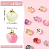 24Pcs 12 Colors Transparent Glass Apple Pendants DGLA-YW0001-46-3