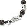 Round 304 Stainless Steel Byzantine Chain Bracelets for Men BJEW-B093-06BP-3