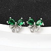 Brass Micro Pave Cubic Zirconia Stud Earrings EJEW-M103-09P-1