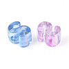 UV Plating Transparent Acrylic European Beads OACR-M027-02S-3