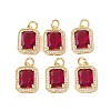 Brass Glass Charms LS-ZIRC-F116-09A-G-1