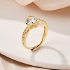 Brass Micro Pave Clear Cubic Zirconia Finger Rings for Women RJEW-U049-01G-1