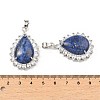 Dyed Natural Lapis Lazuli & Rhinestone Pendants G-K338-31P-08-3