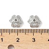 Brass Micro Pave Clear Cubic Zirconia Bead Cap KK-V015-15P-2