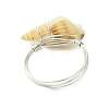 Natural Spiral Shell Finger Rings RJEW-TA00172-02-5