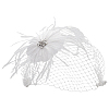 Bridal Wedding Mesh Feather Fascinator Hats Hair Chips OHAR-WH0011-47A-1