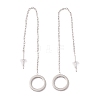 Long Chain with Open Ring Dangle Stud Earrings EJEW-A067-10P-2