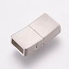 304 Stainless Steel Magnetic Clasps with Glue-in Ends STAS-K145-28P-2
