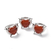 Natural Red Jasper Dolphin & Heart Adjustable Rings RJEW-K241-02P-05-4