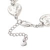 Heart CCB Plastic Beaded Bracelets BJEW-JB13008-02-4