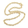 Brass Twisted Cable Chain Necklaces with OT Clasps for Men Women NJEW-G160-11G-3