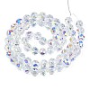 Electroplate Transparent Glass Beads Strands EGLA-N002-18B-B01-2
