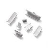 Non-Tarnish 201 Stainless Steel Ribbon Crimp Ends STAS-I152-21P-3