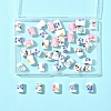 40Pcs Floral Printed Porcelain Beads PORC-FS0001-15-6