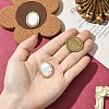 2Pcs 2 Colors Rack Plating Brass Micro Pave Cubic Zirconia & Shell Pendants KK-CJ0003-03-4