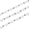 Cube Glass & 201 Stainless Steel Beaded Chains CHS-A015-05P-1