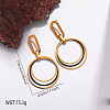 304 Stainless Steel Stud Dangle Earrings WG12000-02-1