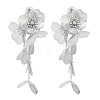 Flower Alloy Rhinestone Stud Earrings for Women EJEW-Z056-01P-2