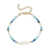 Natural & Synthetic Gemstone & Baroque Pearl Keshi Pearl Beaded Bracelets for Women BJEW-JB13594-3