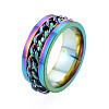 201 Stainless Steel Curb Chain Finger Ring for Women RJEW-N043-30M-1