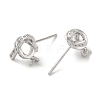 Rhodium Plated 925 Sterling Silver Micro Pave Cubic Zirconia Stud Earing Findings STER-P056-08P-2