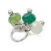 5Pcs 5 Styles Dyed Natural Malaysia Jade Faceted Rondelle Bead Charms PALLOY-JF04898-02-5