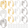 SOFPLATE 24Pcs 3 Colors Brass Clip-on Earring Converters Findings KK-SP0001-15-1