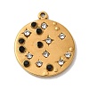 304 Stainless Steel Rhinestone Pendants STAS-Q309-14G-1