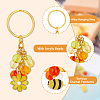 SUPERFINDINGS 1 Set Flower/Bee/Orange Juice Alloy Enamel Pendant Keychain KEYC-FH0001-38A-4