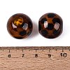 Leopard Print Opaque Acrylic European Beads OACR-N162-18A-3