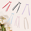 6Pcs 6 Colors Lace Bowknot Polyester Alligator Hair Clips PHAR-CY0001-02-6
