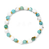 Natural Hemimorphite & Howlite Beads Stretch Bracelets for Women Men BJEW-JB13797-3
