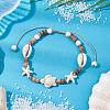 Summer Beach Starfish Turtle Adjustable Anklets AJEW-AN00634-02-1