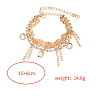 Iron Zinc Alloy Tassel Multi-Strand Bracelets for Women NI2300-8-2