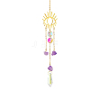 Iron Hollow Big Pendant Decorations LS-DJEW-PW0007-05F-1