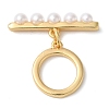 Brass with ABS Imitation Pearl Toggle Clasps KK-N254-89G-1