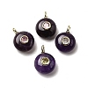 Natural Amethyst Flat Round Pendants G-H318-01G-A-05-1