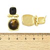 Brass Tiger Eye Stud Earrings EJEW-B120-05G-05-3