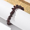 Chips Natural Garnet Beaded Stretch Bracelets X-BJEW-JB01826-09-7