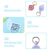 30Pcs 3 Styles Natural Colorful Tourmaline Dice Charms PALLOY-TA00370-5