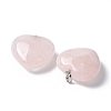 Natural Rose Quartz Pendants X-G-A259-02P-03-2