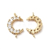 Brass Pave Clear Cubic Zirconia Connector Charms KK-M233-51G-1