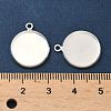 Flat Round Brass Pendant Cabochon Settings KK-K414-14F-S-3
